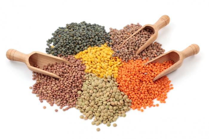 A selection of lentils