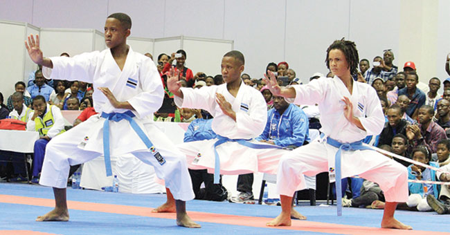 Youth competing in Taekwondo
